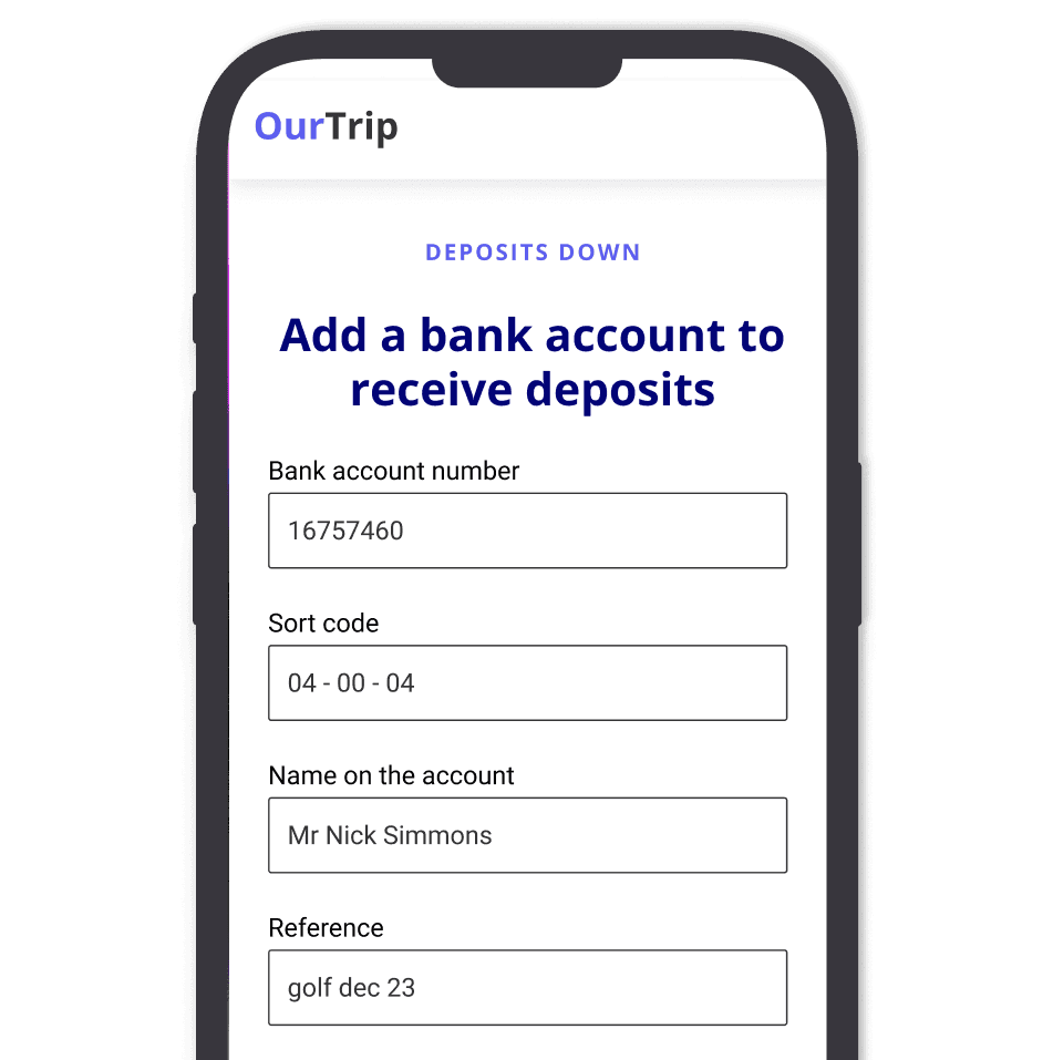 Receive trip deposits easily.